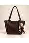 Women's Brown Scarf Accessory Zippered Shoulder Bag - 2