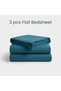 Luxury 3-Piece Turkish Cotton Bedsheet Set – 300 Thread Count, Elegant Stripe & Plain Dyed Flat Sheet Collection with Matching Pillowcases (King Size) (Light Blue, King (U.K. Standard)) - 4