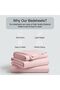 Luxury 3-Piece Turkish Cotton Bedsheet Set – 300 Thread Count, Elegant Stripe & Plain Dyed Flat Sheet Collection with Matching Pillowcases (King Size) (Peach, King (U.K. Standard)) - 2