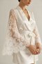 Silky Satin Lace Sleeve Short Dressing Gown - 3