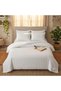 Luxury 3-Piece Turkish Cotton Bedsheet Set – 300 Thread Count, Elegant Stripe & Plain Dyed Flat Sheet Collection with Matching Pillowcases (King Size) (White, King (U.K. Standard)) - 6