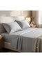 Luxury 3-Piece Turkish Cotton Bedsheet Set – 300 Thread Count, Elegant Stripe & Plain Dyed Flat Sheet Collection with Matching Pillowcases (King Size) (Light Gray Mercury, King (U.K. Standard)) - 5