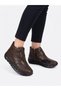 Women's Brown Genuine Leather Thick Light Sole Velcro Comfortable Boots - 4