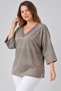 Women's Silvery Shoulder Stone Detailed Knitwear Blouse - 3