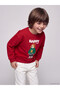 Peak New Season Red Printed Boys' Thick Sweatshirt