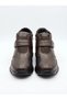 Women's Brown Genuine Leather Thick Light Sole Velcro Comfortable Boots - 2