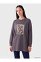 Peak New Season Grey Soft Touch Oversized Women's Sweatshirt Tunic