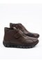 Women's Brown Genuine Leather Thick Light Sole Velcro Comfortable Boots - 3