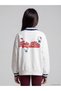 Peak New Season White Printed Girls' Sweatshirt - 2