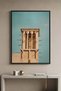 Heritage Wind Tower Architecture Wall Art | Portrait Framed Canvas Print | Luxury Home Decor