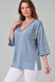 Women's Silvery Shoulder Stone Detailed Knitwear Blouse - 4