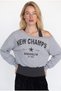 Women's Sweatshirt Swt02525 Gray Melange