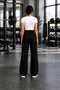Black, Flexible, Straight Cut, Polyester-Elastane Mix, High-Quality, Comfortable Sports Pants New Season - 2