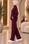 Women's Hijab Snap Collar Modal Fabric Double Set with Wide Leg Pants, Comfortable Cut, Sporty and Stylish Set - 2
