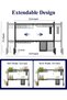رف أطباق قابل للتعديل من طبقتين يوضع فوق الحوض، تصميم تخزين منزلي باللون الأسود - 2