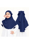 Blue Baby Girl Imported Practical Snap-On Ready-To-Wear Head Cover Smart Scarf Shawl Bonnet Lycra Hijab Gift
