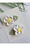 Papatya Niche Elegance Handmade Crochet 2-Piece Snap Buckle Handmade Knitted Children's Cute Hair Accessory - 2
