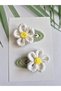 Papatya Niche Elegance Handmade Crochet 2-Piece Snap Buckle Handmade Knitted Children's Cute Hair Accessory - 4