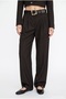 Belt Detailed Women's Trousers Pnt02646 Brown - 2