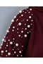 Women's Hijab Knitwear Dress Pearl Detailed Wide Sleeve Long Stretchy Ribbed Hijab Dress [130cm] - 3