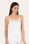 Premium Daily Wear White 2-Piece Women's Tulle Strap Tank Top Cotton Lycra - 2