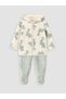 Printed Hooded Baby Boy Booties Set - 2