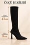 Women's Suede Pointed Toe Knee-Length Boots - 2