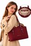 Women's Large Size Water-Resistant 2-Compartment Hand and Shoulder Bag with Scarf - 2
