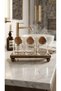 3-Piece Glass Bathroom Organizer Set with Wooden Stand and Ball Lid - Makeup Cotton Pad, Earwax Box, and Cotton Swab Holder - 3