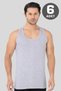 Delux Series Set Model Piece 6-Piece Pack Gray Men's Undershirt 100% Cotton Combed Cotton - 2