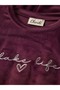 Women's French Velvet Crew Neck Long Sleeve Printed Pajama Set - 5