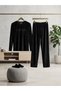 Women's French Velvet Crew Neck Long Sleeve Printed Pajama Set - 5