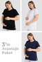 Special Production Cotton Short Sleeve Maternity T-Shirt 3-Pack Mother-To-Be Simple Flexible