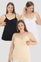 Women's Underwear Daily Wear Comfortable Style 3 Pieces Breastfeeding Undershirt Cotton Lycra White Black Skin