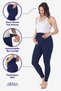 Delux Series Clothing Apparel Combination Adjustable Waist Navy Blue Stretchy High Maternity Leggings