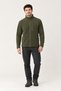 Unisex Khaki Bato Collar Full Zipper Fleece Jacket - 3