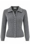 Polo Collar Soft Textured Knitwear Cardigan