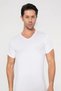 Premium Comfortable Top Summer Wear Sportswear Men's White Bamboo T-Shirt V-Neck Short Sleeve Undershirt - 2