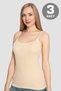 Special Series Women's Lace Strap Undershirt Skin Color 3-Pack Summer Wear Casual Top Home Garment