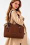 Women's Large Size Water-Resistant 2-Compartment Hand and Shoulder Bag with Scarf - 3