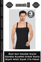 Special Series Daily Wear Daytime Wear Men's Wide Waistband Undershirt Black 3-Pack