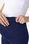 Special Series Style Indoor Sports Above Knee Biker Flexible Adjustable Short Maternity Leggings Navy Blue - 2