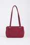 Women's Sapphire Burgundy Suede Flap Shoulder Bag with Lockable Adjustable Crossbody Strap and Back Pocket - 3