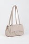 Women's Sapphire Mink Suede Flap Shoulder Bag with Lockable Adjustable Crossbody Strap and Back Pocket