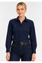 Women's Navy Blue Long Sleeve Slim Shirt.