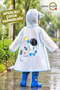 Waterproof Children's Raincoat with Transparent Visor and Cute Figures with Snap Fasteners - 3