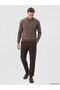 Ozmarka New Season Brown Diamond Patterned Men's Knitwear Sweater - 2