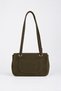 Women's Sapphire Khaki Suede Flap Shoulder Bag with Lockable Adjustable Crossbody Strap and Back Pocket - 2