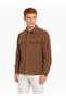 Men's Orange Shirt Collar Relax Fit Coat - 2