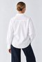 Oversized White Shirt with Denim Detail - 4
